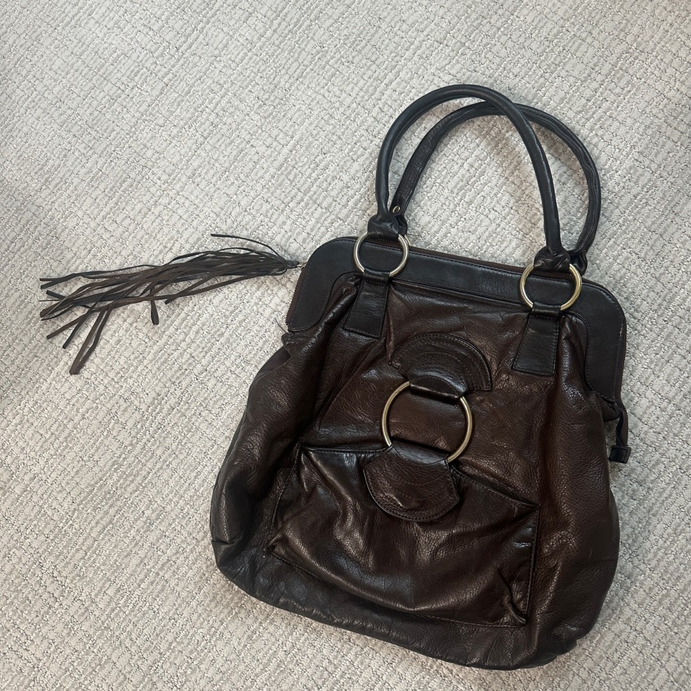 Bulgaria Brown Leather Tote Bag